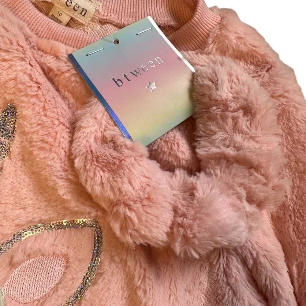 Btween Brand Unicorn Sweatshirt with Matching Scrunchie – New with Tags Size 10 - Picture 2 of 5